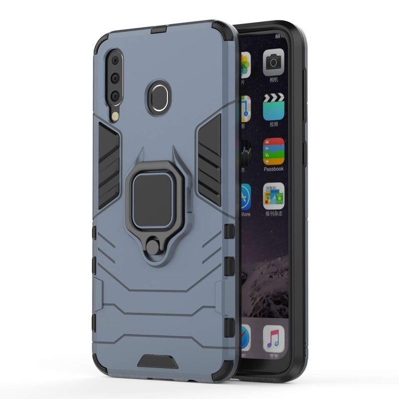 MaiJin LuluMain Compatible with Samsung Galaxy M30, Galaxy A40s Case, Metal Ring Grip Kickstand Shockproof Hard Bumper (Works with Magnetic Car Mount) Dual Layer Rugged Cover (Navy Blue) - Image 5